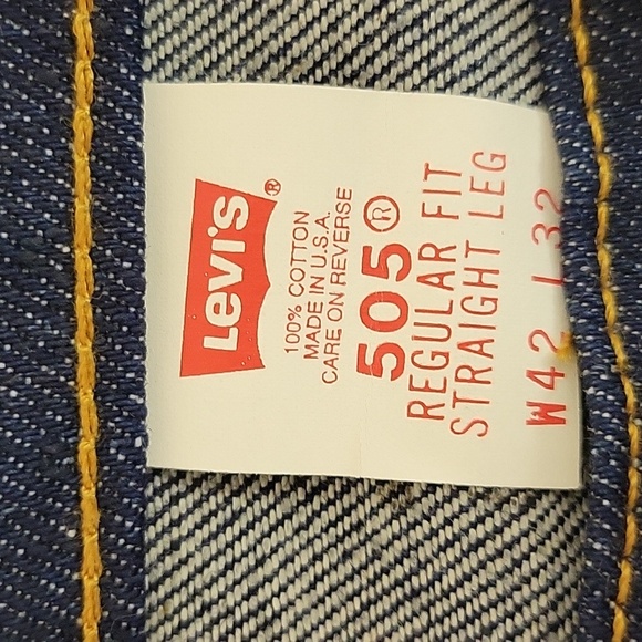 Levi's Men's Orange Tab Deadstock 1994 Blue Jeans 505 42 X 32 Cotton USA - Picture 7 of 8
